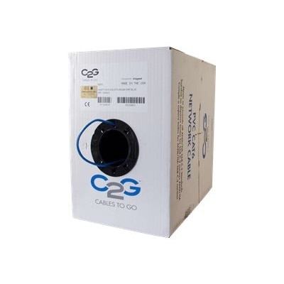 C2G 1000ft Cat6 Bulk Ethernet Network Cable-Solid UTP-Plenum CMP Blue TAA - bulk cable - 1000 ft - blue