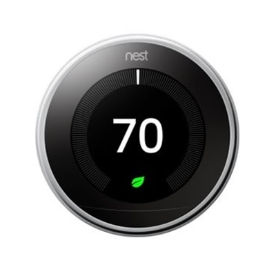 Google Nest 3rd Generation Programmable Smart Thermostat for Home - Works with Alexa (Polished Steel)