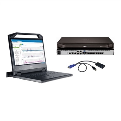 Dell 32-port KVM- 18.5in KMM - adjustable monitor - Dell Digital KVM Switch DMPU4032, KVM Bracket