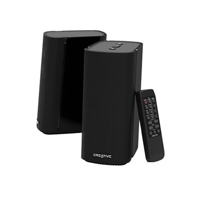 Creative T100 - Speakers - for PC - wireless - Bluetooth - 40 Watt (total) - black