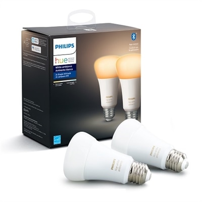 Philips Hue White Ambiance A19 Bluetooth Smart LED Bulb (2-pack)