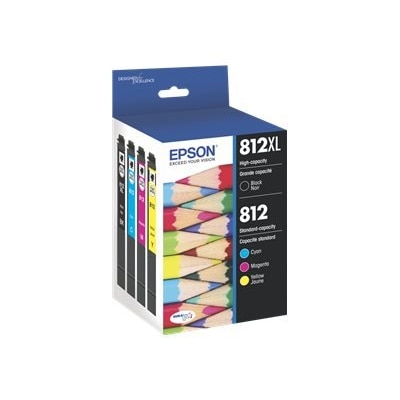 Epson 812XL/812 - 4-pack - Hight Capacity (black) + Standard Capacity - black, yellow, cyan, magenta - original - ink...