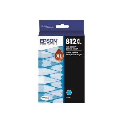 Epson 812XL - High Capacity - cyan - original - ink cartridge - for WorkForce Pro WF-7820, WF-7840
