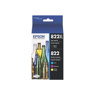 Epson 822XL/822 - 4-pack - Hight Capacity (black) + Standard Capacity - black, yellow, cyan, magenta - original - ink cartridge - for WorkForce Pro