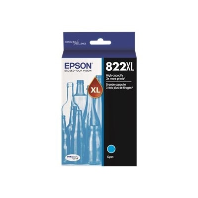 Epson 822XL - High Capacity - cyan - original - ink cartridge - for WorkForce Pro WF-3820, WF-4820, WF-4830