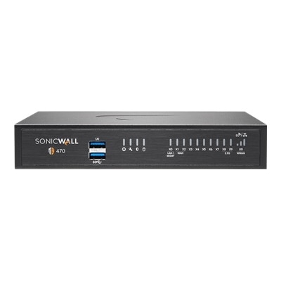 SonicWall TZ470 - Advanced Edition - security appliance - with 1 year TotalSecure - GigE, 2.5 GigE - desktop