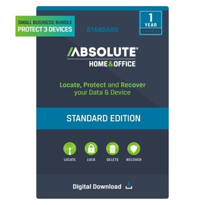 Absolute Home and Office Standard Track Protect and Recover 3 Devices 1 Year