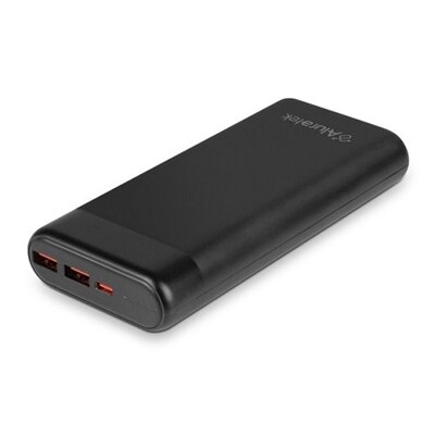 Aluratek APBQ20F - Power bank - 20000 mAh - 3.25 A - QC 3.0 / PD - 3 output connectors (2 x USB, USB-C)