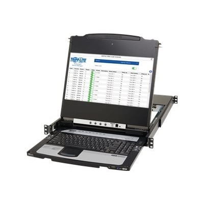 Tripp Lite NetDirector 8-Port DisplayPort KVM Switch Console with 17 in. LCD, IP Remote Access, Dual Rail, 1U Rack-Mount 17 Inch KVM console