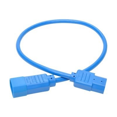 Tripp Lite 2ft Computer Power Extension Cord 10A 18 AWG C14 to C13 Blue 2' - Power extension cable - IEC 60320 C14 to IEC 60320 C13 - AC 100-250 V - 10 A - 2 ft - blue