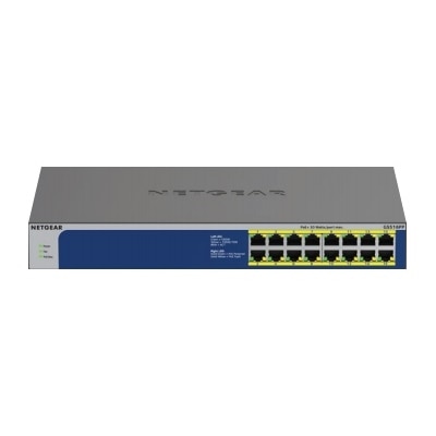 NETGEAR GS516PP - Switch - unmanaged - 16 x 10/100/1000 (PoE+) - desktop, rack-mountable - PoE+ (260 W)