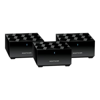 NETGEAR Nighthawk MK63S - Wi-Fi system (router, 2 extenders) - up to 4,500 sq.ft - mesh - GigE - 802.11a/b/g/n/ac/ax - Dual Band