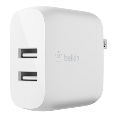 Belkin BoostCharge Dual USB-A Wall Charger 24W - White