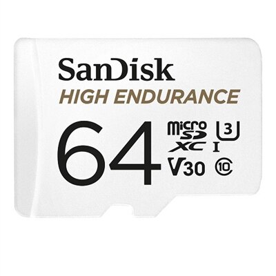 SanDisk High Endurance - Flash card (microSDXC to SD adapter included) - 64 GB