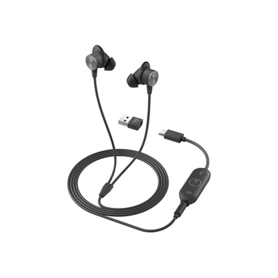 Logitech Zone Wired Earbuds - Headset - in-ear - wired - 3.5 mm jack - noise isolating - Certified for Skype for Business, Microsoft Teams