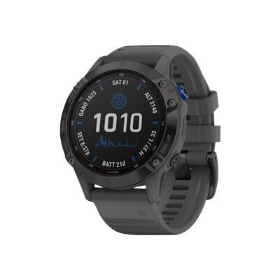 Garmin Fēnix 6 Pro Solar Edition 47 Mm Black Sport Watch With Band Silicone Slate Gray Wrist Size: 4.92 In 8.19 In Display 1.3 32
