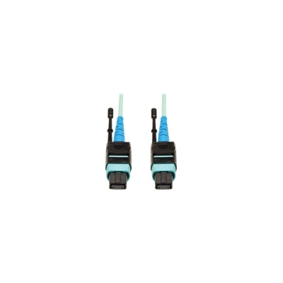 Tripp Lite 2M MTP / MPO Patch Cable 24 Fiber 100GbE Aqua OM3 Plenum 6ft 6' 2 Meter . Patch cable . MTP/MPO multi.mode (F) to MTP/MPO multi.mode (F) .