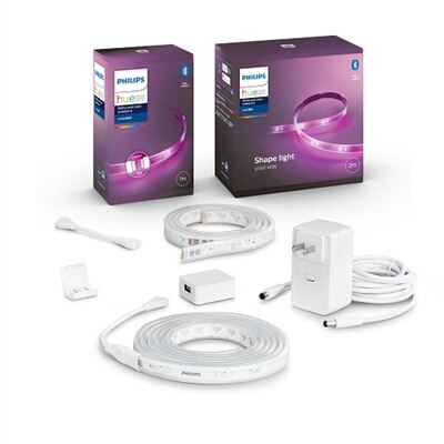 Philips Hue Smart Lightstrip Plus 2m/6ft Kit + 1m/3ft Extension Bundle