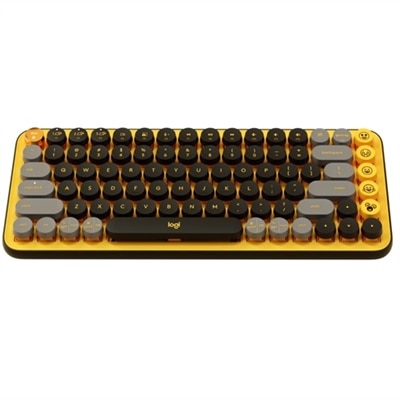 Logitech POP KEYS Wireless Mechanical Keyboard with Customizable Emoji Keys - Yellow