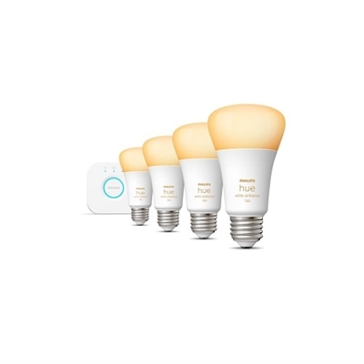 Philips Hue White Ambiance A19 Bluetooth 75W Smart LED Starter Kit