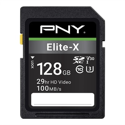 PNY 128GB Elite-X Class 10 U3 V30 SDXC Flash Card