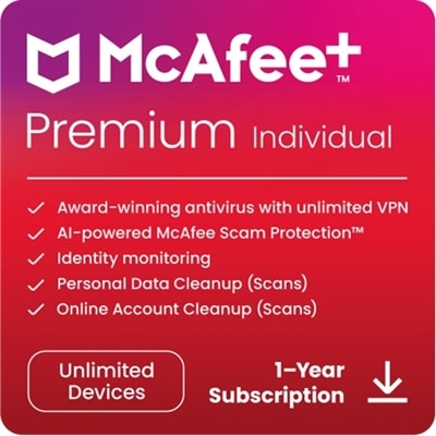 Download McAfee Plus Premium Individual Unlimited Devices 1Yr Subscription
