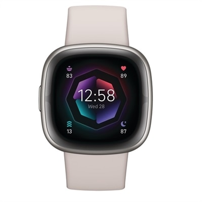 Fitbit Sense 2 Smart Watch - Lunar White / Platinum Aluminum