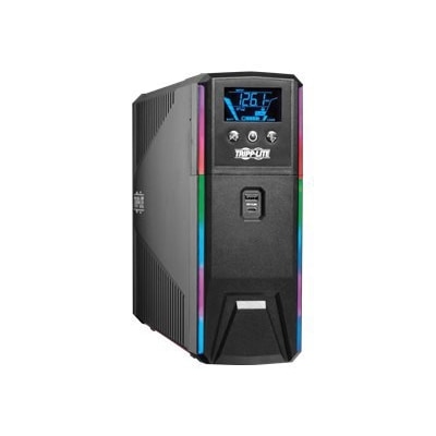 Tripp Lite 1500VA 900W 120V Pure Sine Wave Gaming UPS Battery Backup - LCD, AVR, RGB LEDs, USB Charging, Power Saving - UPS - 12 A - AC 120 V - 900
