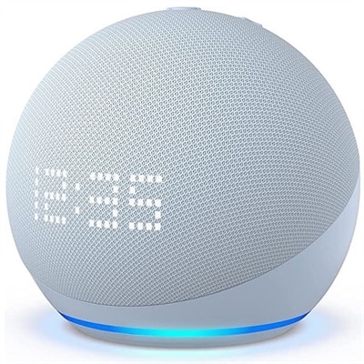 Amazon All-New Echo Dot (5th Gen, 2022 release) with clock - Smart speaker with clock and Alexa - Cloud Blue