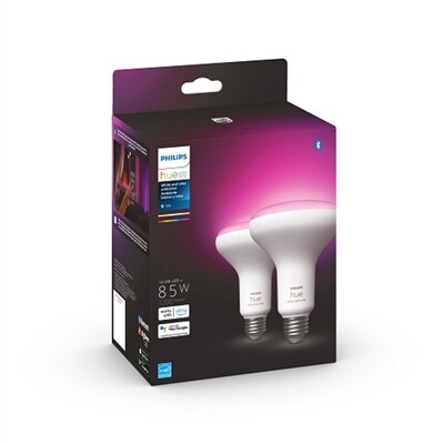 Philips - Hue BR30 Bluetooth 85W Smart LED Bulb (2-pack) - White and Color Ambiance