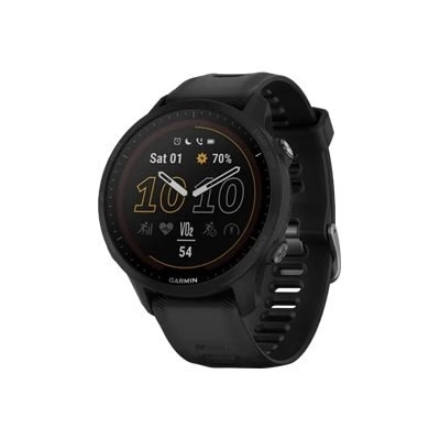 Garmin Forerunner 955 Solar - Black - sport watch with strap - silicone - black - wrist size: 5.12 in - 8.66 in - display 1.3