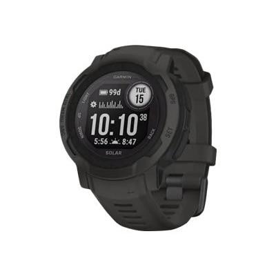 Garmin Instinct 2 Solar - 45 mm - graphite - sport watch with band - silicone - wrist size: 135-230 mm - monochrome - 32 MB - Bluetooth, ANT+