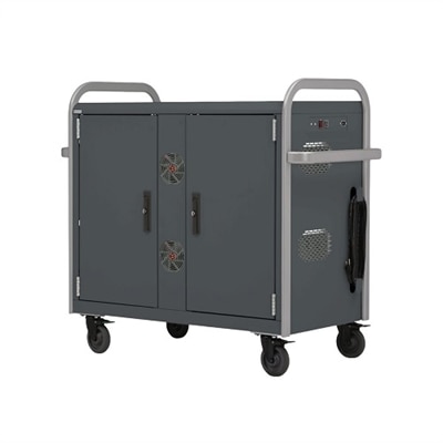 Bretford Manage - cart - for 24 notebooks - cool gray with platinum rails