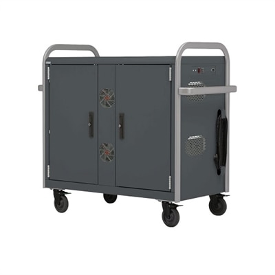 Bretford Manage - cart - for 32 notebooks - cool gray with platinum rails