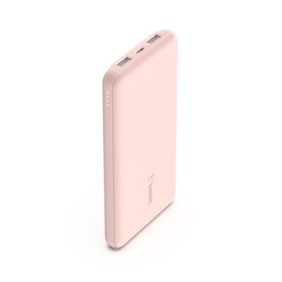 Belkin BOOST CHARGE - Power bank - 10000 mAh - 18 Watt - 3 output connectors (2 x USB, 24 pin USB-C) - rose gold