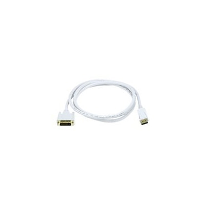 Monoprice - Adapter cable - DisplayPort (M) to DVI-D (M) - 6 ft - thumbscrews - white