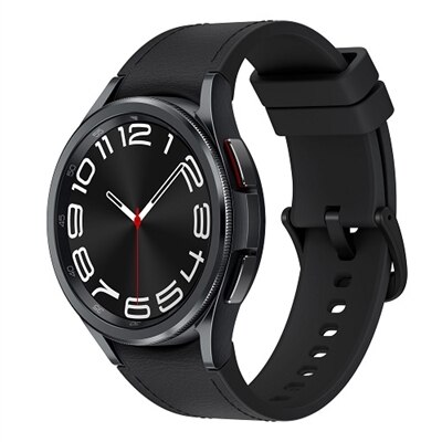 Samsung Galaxy Watch6 Classic - 43 mm - smart watch with band - hybrid eco-leather - black - band size: S/M - display 1.3