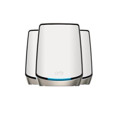 NETGEAR Orbi RBK863S - Wi-Fi system (router, 2 extenders) - up to 8,000 sq.ft - mesh - 10 GigE - Wi-Fi 6 - Tri-Band