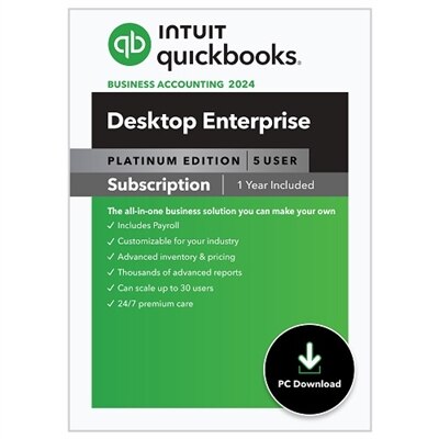 Download Intuit QuickBooks Enterprise Platinum 2024 12 Month Subscription 5 User