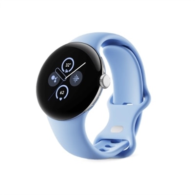 Google Pixel Watch 2 - Polished Silver Aluminum Case / Bay Active Band