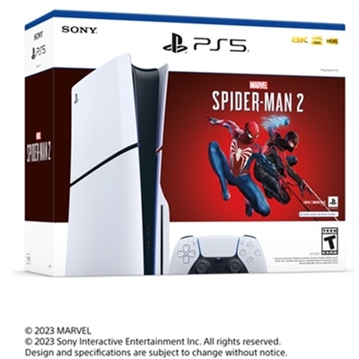 Sony - PlayStation 5 Slim Console – Marvel's Spider-Man 2 Bundle (Full Game Download Included) - White