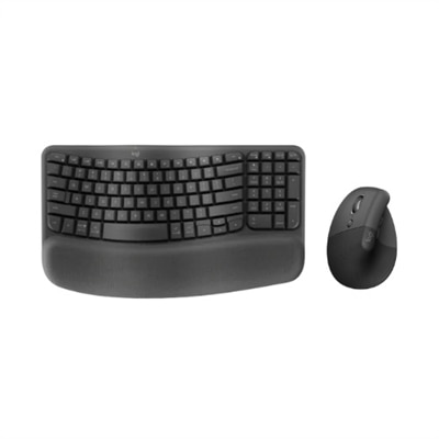 Logitech Wave Keyboard and Lift Ergo Mouse - Graphite