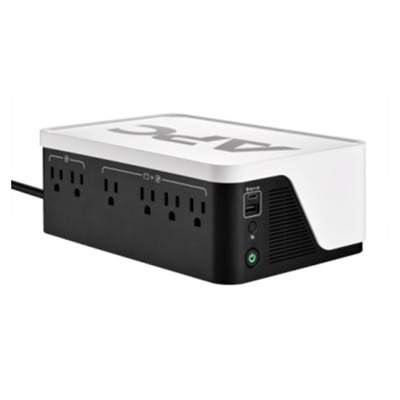 APC Back-UPS, 500VA/300W, Floor/Wall Mount, 120V, 6x NEMA 5-15R outlets, USB Type A + C Ports