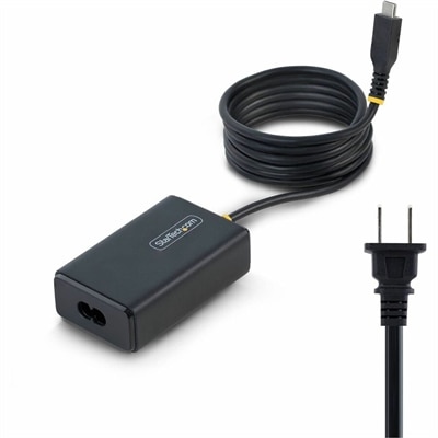 StarTech 65W USB-C Laptop Charger, 5ft (1.5m) Tethered USB-C Cable, Power Adapter Brick for Dell, XPS, HP ProBook, MacBook Pro