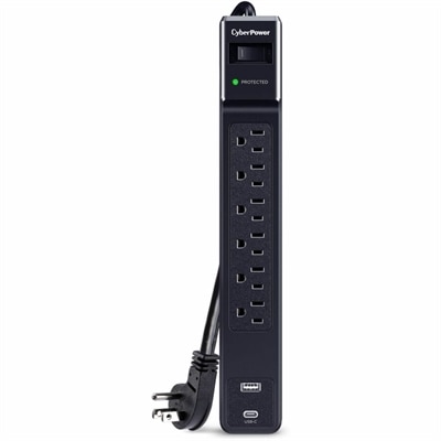CyperPower 1500J 4 ft (1.2 m) Qty 6 - NEMA 5-15R 1 - USB-A 1 - USB-C