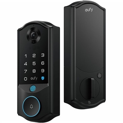 FamiLock E40 Video Smart Lock Wi-Fi Matte Black with Facial Recognition, 3-in-1 2K Camera, Doorbell and Face Unlocking