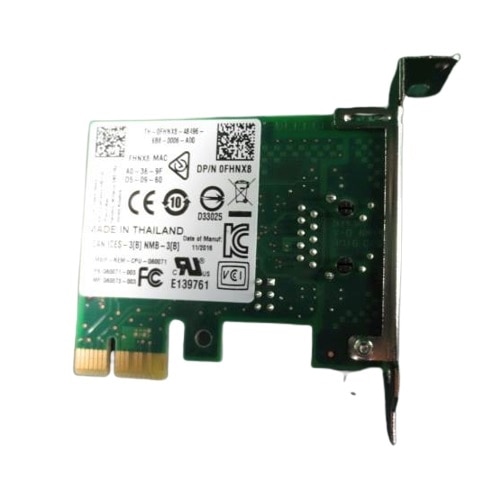 Dell Carte réseau PCIe Intel 1 Go à port unique (demi-hauteur) pour format compact