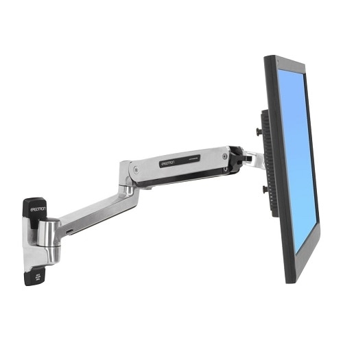 Bras support d'écran Ergotron pour Ecran, Ecrans à affichage dynamique, Ecran LCD, Moniteur, Ordinateur tout-en-un, TV - Aluminium poli