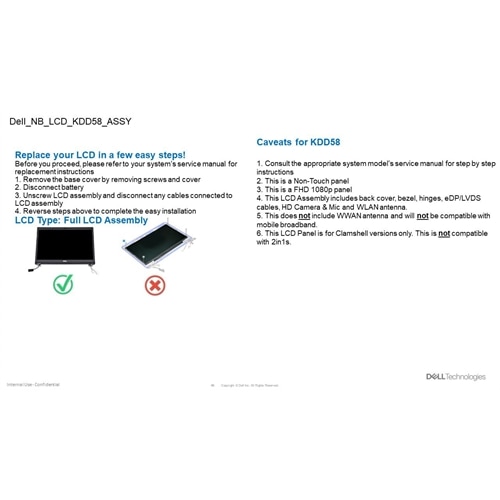 "Écran LCD non tactile Dell 13,3"" FHD TrueLife"