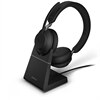 Jabra Evolve2 65 MS Stereo - Náhlavní souprava - náhlavní - Bluetooth - bezdrátový - USB-C - izolace zvuku - černá - s nabíjecí stojan